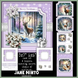 WINTER DEER 6x6 5x7