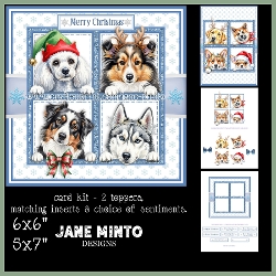 PEEKABOO CHRISTMAS DOGS set 3 6x6 & 5x7