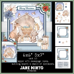 THE CHRISTMAS GIFT with decoupage 6x6 5x7