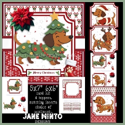 5x7 6x6 CHRISTMAS DACHSHUNDS