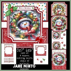 HOLLY JOLLY SNOWMAN 6x6 5x7