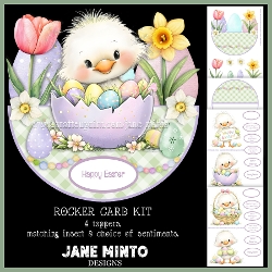 HAPPY EASTER rocker card 7x7