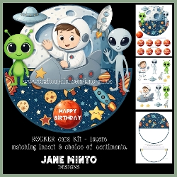 FUN IN SPACE rocker card