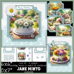 FLOWERY CAKES 5x7 6x6