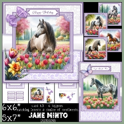 SPRING HORSES 5x7 6x6 request