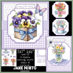 5x7 6x6 SPRING GINGHAM FLOWERS