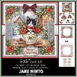 cup1455222_57683 - CHRISTMAS TUXEDO KITTEN decoupage