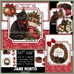 cup1468243_57683 - BLACK CAT CHRISTMAS - decoupage or toppers
