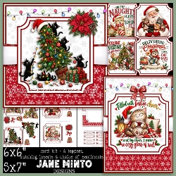FELINE FESTIVE - toppers or decoupage