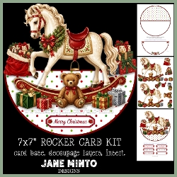 cup1471744_57683 - CHRISTMAS ROCKING HORSE - 7x7 rocker card