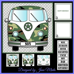 CAMOUFLAGE CAMPER VAN - tags for women & men