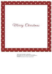 8X8 INSERT FOR CHRISTMAS - RED BORDER AND HEARTS - MERRY CHRISTMAS