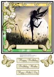 YELLOW BUTTERFLY FAIRY CARD 