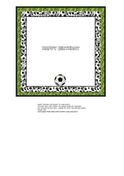 6X6 INSERT- HAPPY BIRTHDAY - FOOTBALL - SOCCER THEME 
