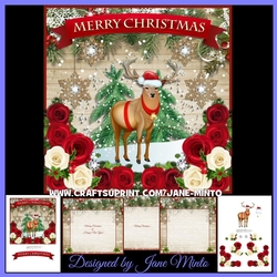 DEER & ROSES CHRISTMAS SCENE - MINI KIT