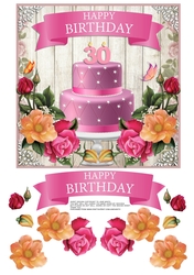30TH BIRTHDAY CAKE & FLOWERS