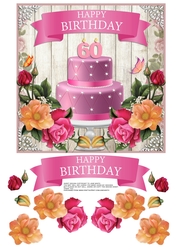 60TH BIRTHDAY CAKE & FLOWERS