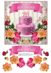 70TH BIRTHDAY CAKE & FLOWERS