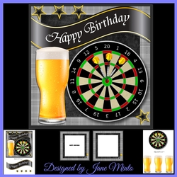 cup802571_57683 - BEER & DARTS BIRTHDAY MINI KIT