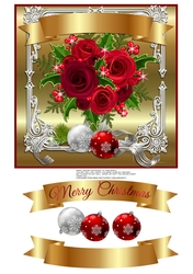 CHRISTMAS ROSES 7X7 CARD TOPPER
