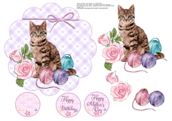 CUTE KITTEN TOPPER WITH DECOUPAGE