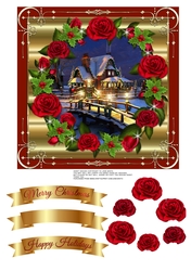 QUICK CARD TOPPER - BEAUTIFUL CHRISTMAS HOUSE