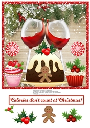 CALORIES DONT COUNT AT CHRISTMAS! quick card sheet