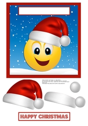 HAPPY SANTA EMOJI CHRISTMAS QUICK CARD SHEET