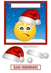 GRUMPY SANTA EMOJI CHRISTMAS QUICK CARD SHEET