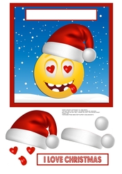 LOVE CHRISTMAS SANTA EMOJI QUICK CARD SHEET