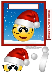 MERRY CHRISTMAS SANTA EMOJI QUICK CARD SHEET