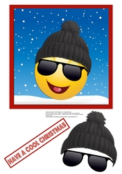 WOOLY HAT CHRISTMAS EMOTICON QUICK CARD