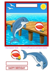 DOLPHIN BIRTHDAY CARD SHEET