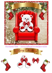CHRISTMAS CHAIR WHITE BEAR 