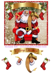 CHRISTMAS CHAIR WITH SANTA QUICK CARD SHEET