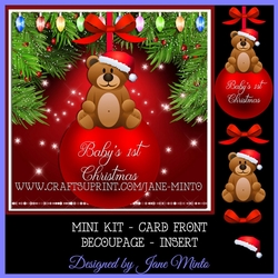 BABYS FIRST CHRISTMAS TEDDY BEAR BAUBLE MINI KIT