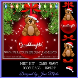 GRANDDAUGHTER CHRISTMAS TEDDY BEAR BAUBLE MINI KIT