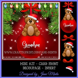 GRANDSON CHRISTMAS TEDDY BEAR BAUBLE MINI KIT
