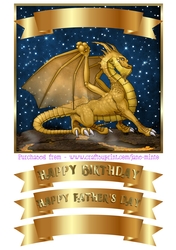 GOLD DRAGON stars background - quick card