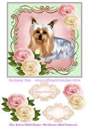 BLUE YORKSHIRE TERRIER quick card sheet
