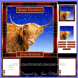 CHRISTMAS HIGHLAND COW design 3 mini kit