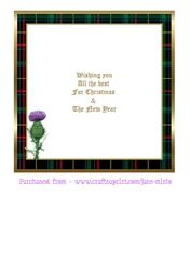 CHRISTMAS INSERT - BLACK & GREEN TARTAN & THISTLE
