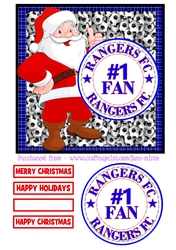 RANGERS - SANTA FOOTBALL TOPPER