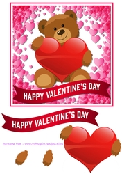 BEAR WITH HEART - VALENTINES DAY QUICK CARD SHEET