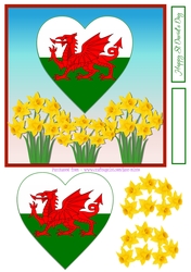 WELSH DRAGON HEART - ST DAVIDS DAY