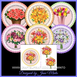 FLOWER TOPPERS  SET 1