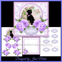 LABRADOR & LILAC FLOWERS MINI KIT