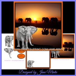 ELEPHANTS AT SUNSET - MINI KIT