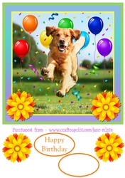 BIRTHDAY DOG - QUICK CARD SHEET