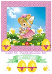 CUTE BUNNY GIRL - EASTER QUICK CARD